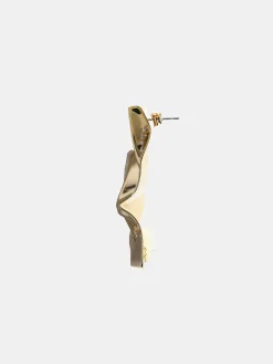 Women Source Unknown Clothing-Abstract Crystal Earrings, Gold