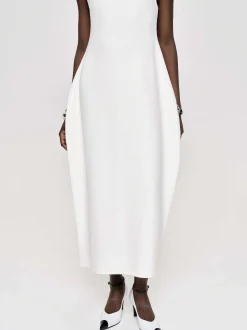 Women Source Unknown Dresses-Adua Vase Midi Dress, White