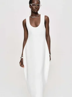 Women Source Unknown Dresses-Adua Vase Midi Dress, White