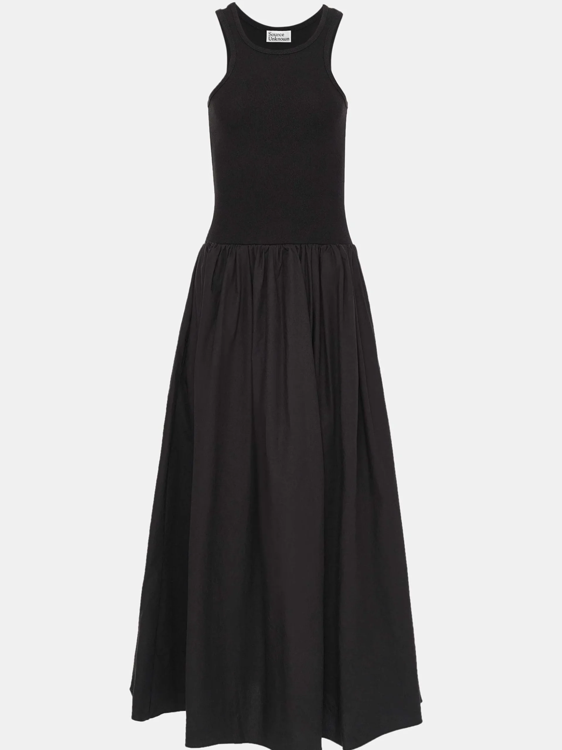 Women Source Unknown Dresses-Amal Drop Waist Racer Tank Dress, Black