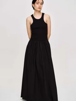 Women Source Unknown Dresses-Amal Drop Waist Racer Tank Dress, Black
