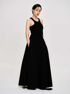Women Source Unknown Dresses-Amal Drop Waist Racer Tank Dress, Black