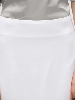 Women Source Unknown Clothing-Applique Satin Skirt, White