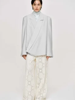 Women Source Unknown Accessories-Baia Boxy Wrap Blazer, Gainsboro Grey