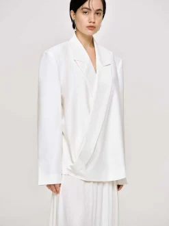 Women Source Unknown Accessories-Baia Boxy Wrap Blazer, White