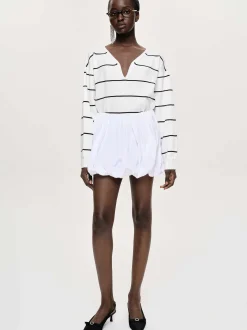 Women Source Unknown Clothing-Balloon Miniskirt, White