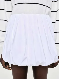 Women Source Unknown Clothing-Balloon Miniskirt, White