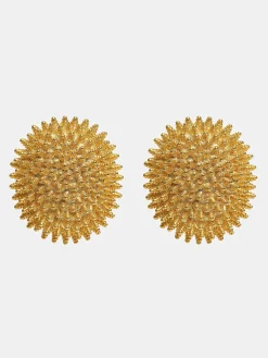 Women Source Unknown Clothing-Beaded Ball Earrings, Gold