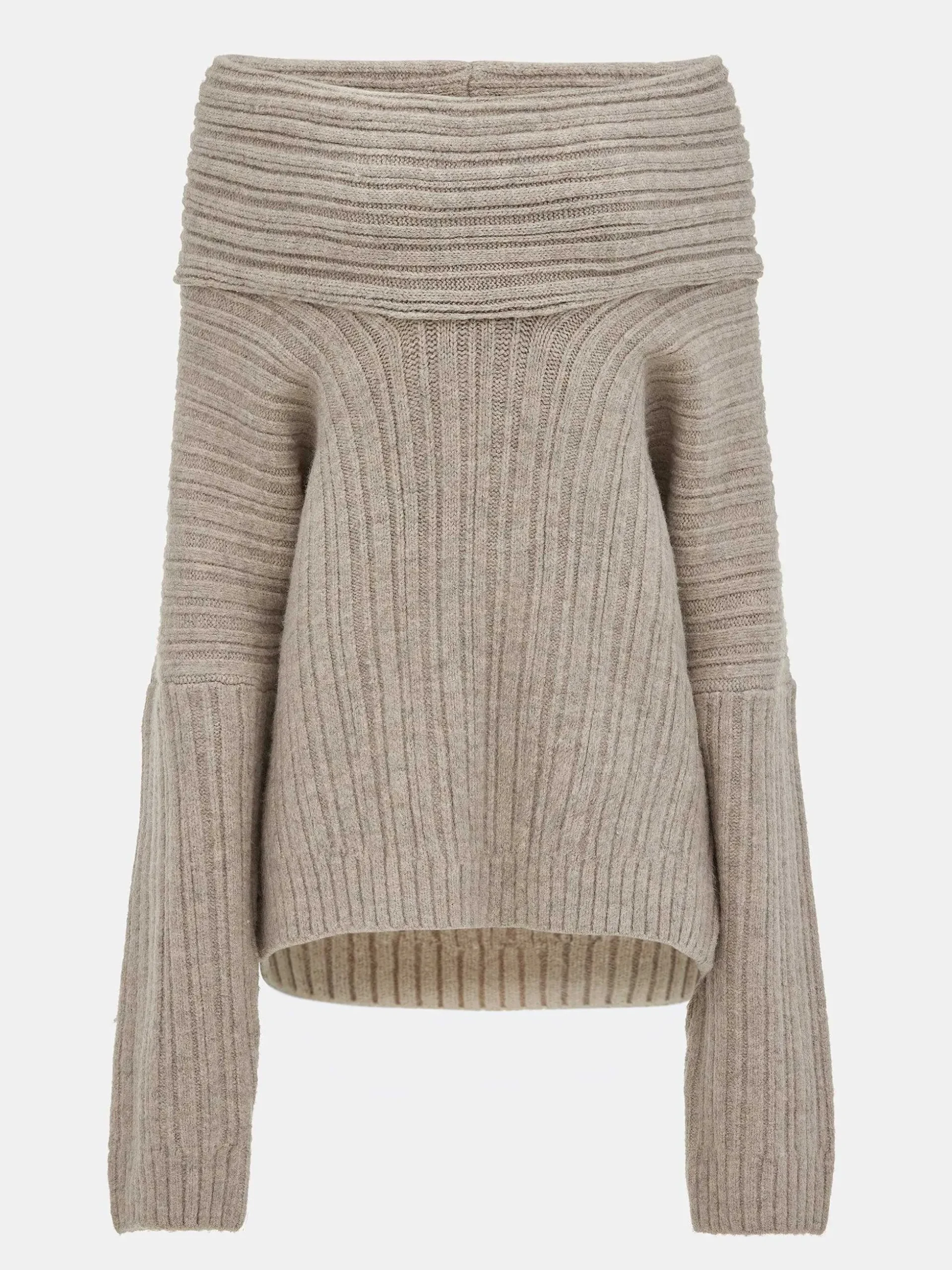 Women Source Unknown Accessories-Becca Oversized High Roll Knit Pullover, Coconut