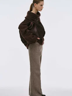 Women Source Unknown Accessories-Becca Oversized High Roll Knit Pullover, Chocolate