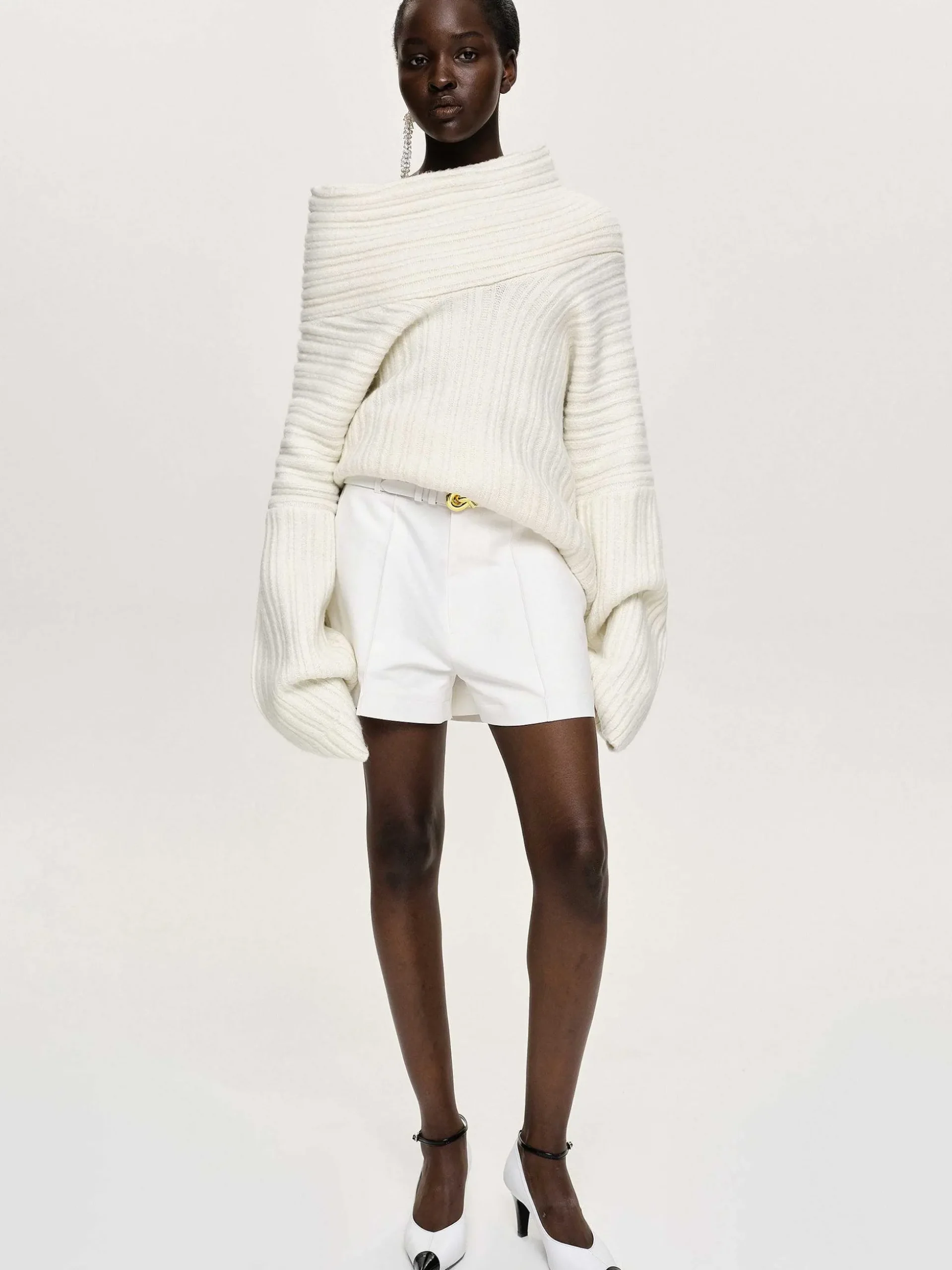 Women Source Unknown Bottoms-Belted Wide Shorts, White