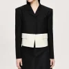 Women Source Unknown Accessories-Bicolor Blazer, Black/Ivory