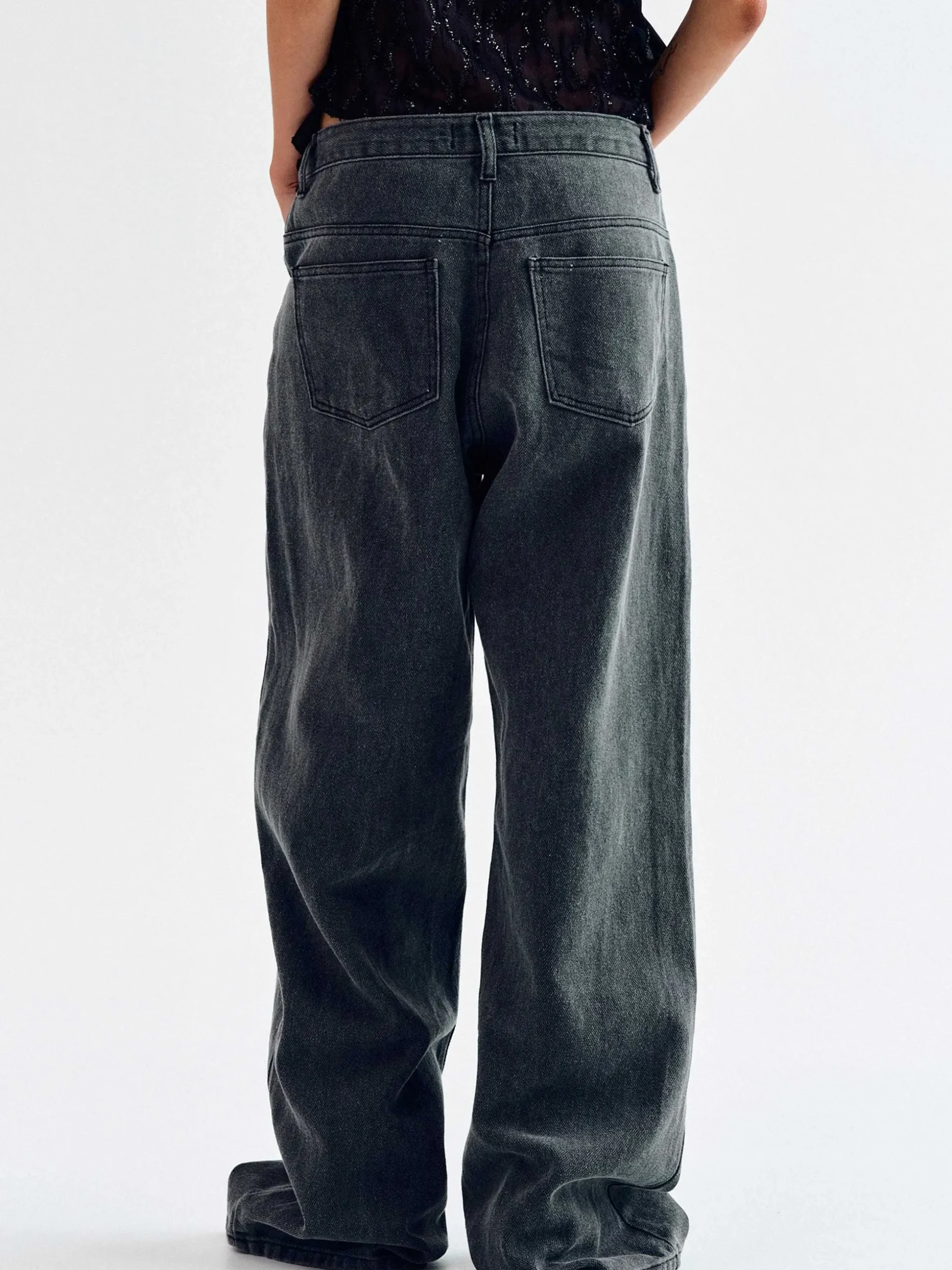 Women Source Unknown Clothing-Boyfriend Pigment Jeans, Sharkskin