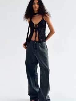 Women Source Unknown Clothing-Boyfriend Pigment Jeans, Sharkskin