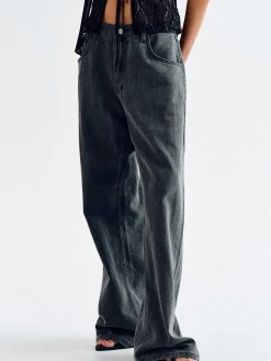 Women Source Unknown Clothing-Boyfriend Pigment Jeans, Sharkskin