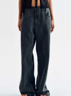 Women Source Unknown Clothing-Boyfriend Pigment Jeans, Sharkskin