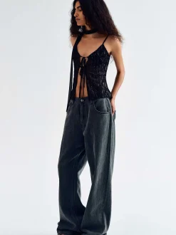 Women Source Unknown Denim-Boyfriend Pigment Jeans, Sharkskin
