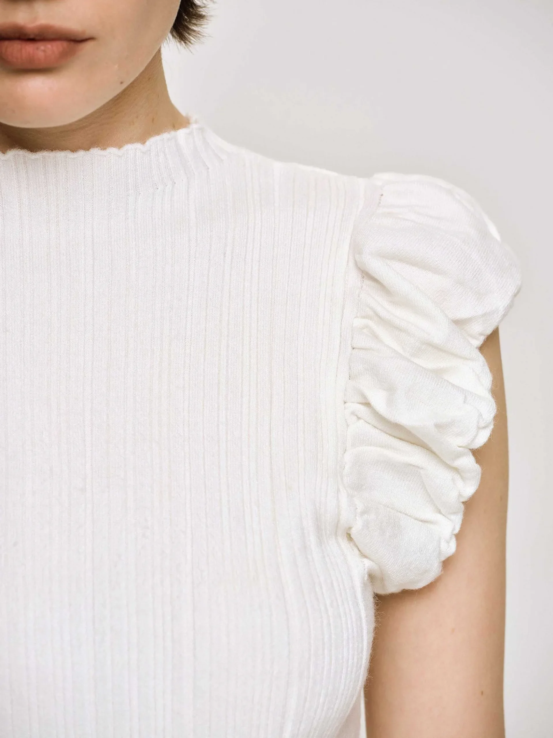 Women Source Unknown Clothing-Bubble Rib Knit, White
