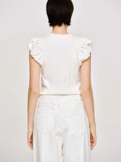 Women Source Unknown Clothing-Bubble Rib Knit, White