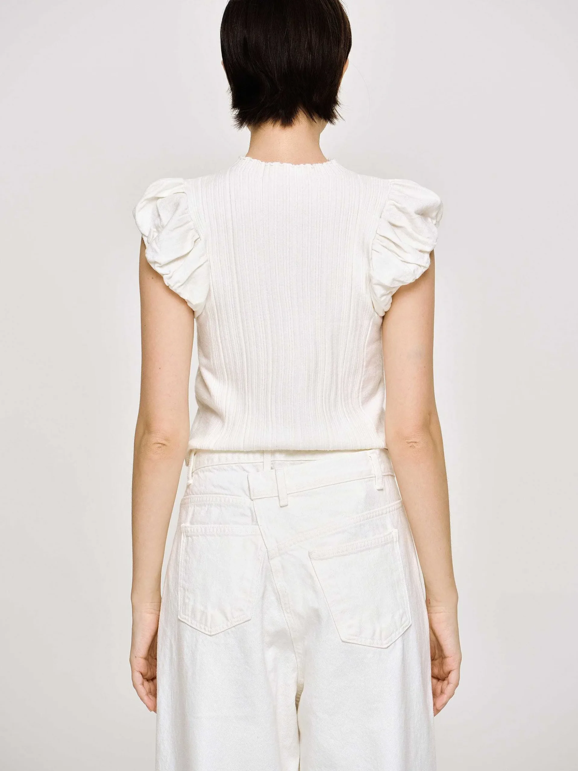 Women Source Unknown Clothing-Bubble Rib Knit, White