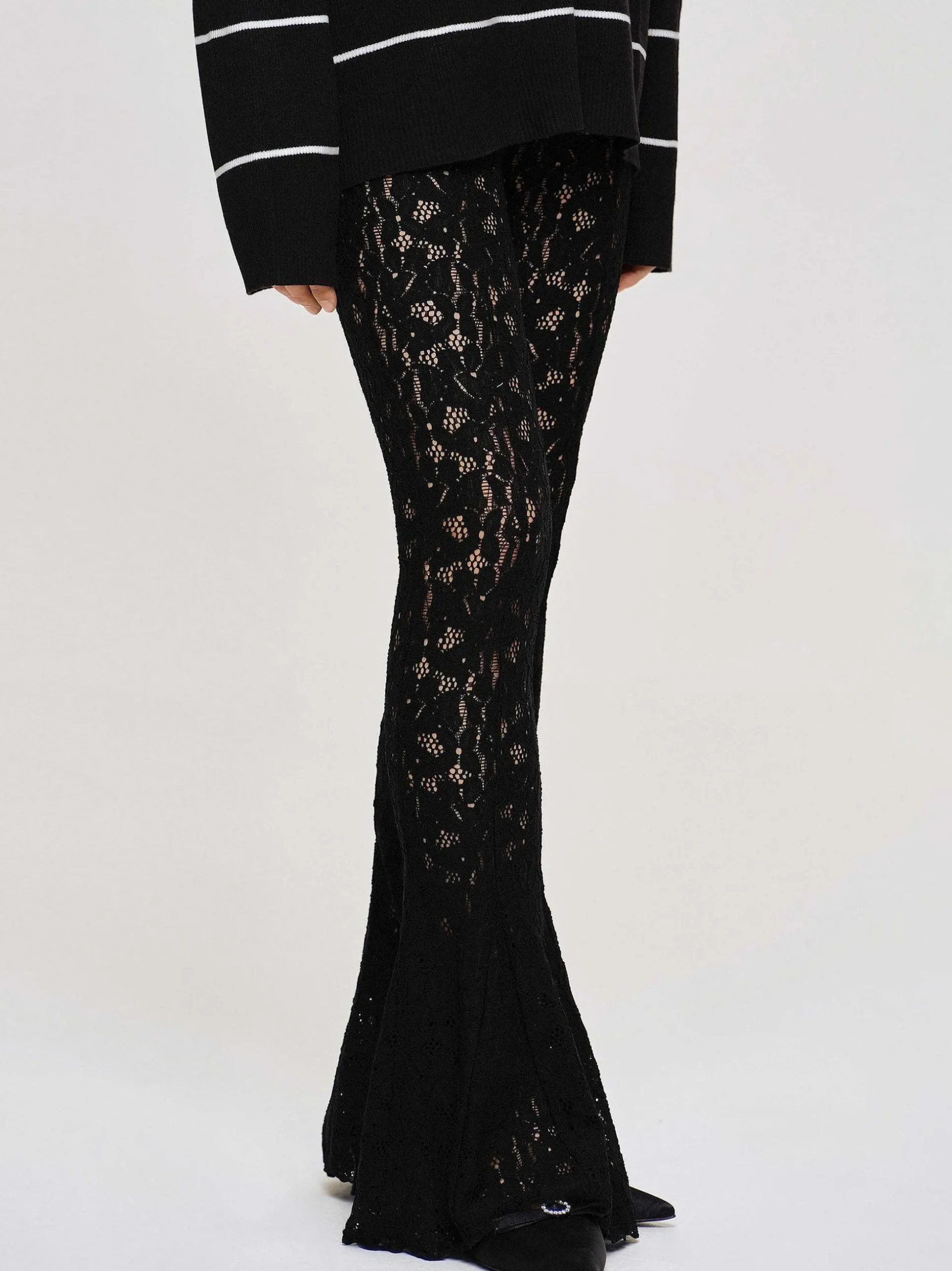Women Source Unknown Accessories-Chantilly Lace Pants, Black