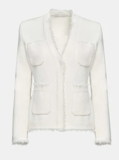 Women Source Unknown Accessories-Cinched Waist Cardigan, Natural White