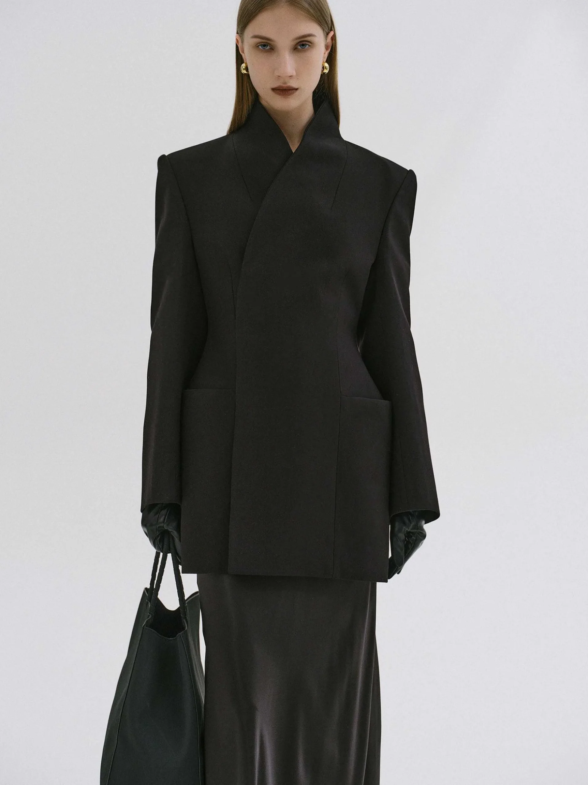 Women Source Unknown Clothing-Corrin Wrap Blazer, Black