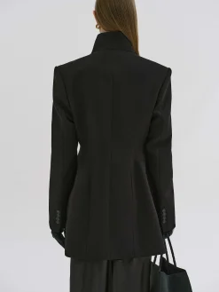 Women Source Unknown Clothing-Corrin Wrap Blazer, Black