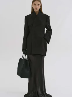 Women Source Unknown Clothing-Corrin Wrap Blazer, Black
