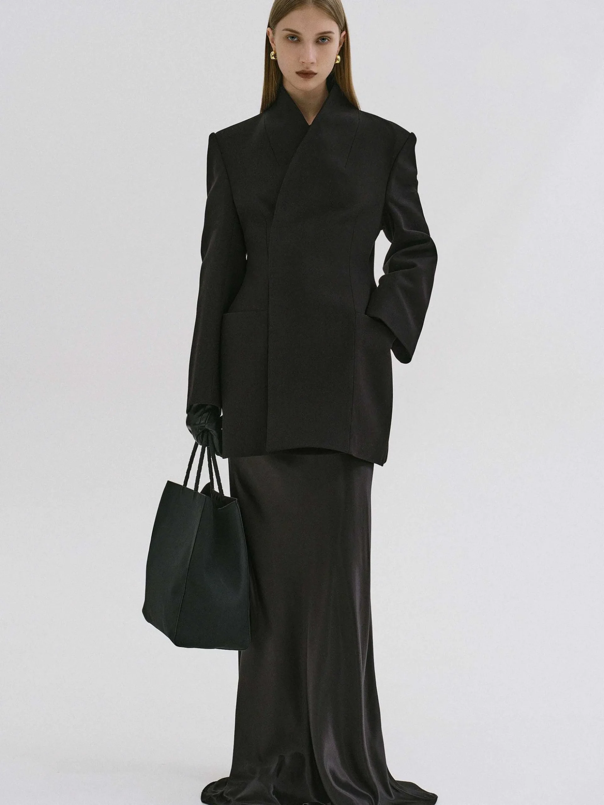 Women Source Unknown Clothing-Corrin Wrap Blazer, Black