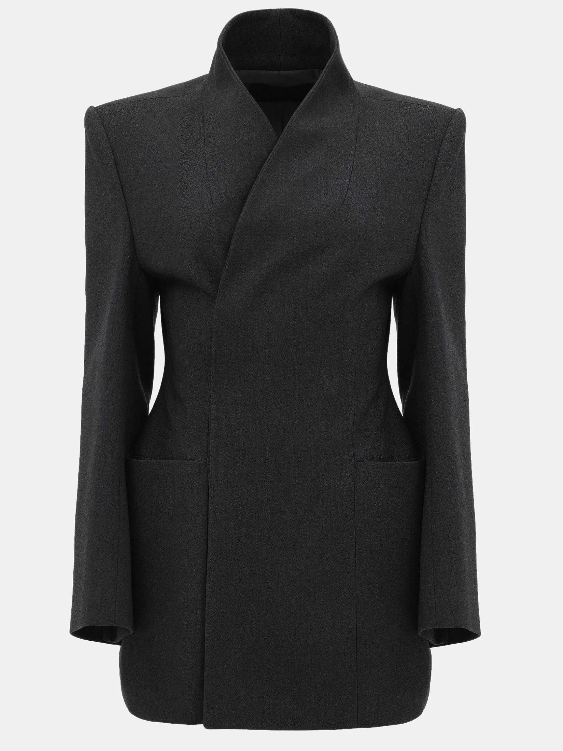 Women Source Unknown Outerwear-Corrin Wrap Blazer, Charcoal