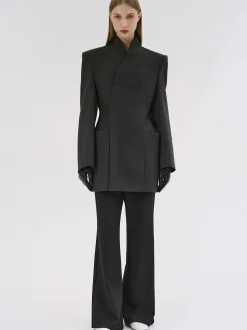 Women Source Unknown Outerwear-Corrin Wrap Blazer, Charcoal