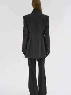 Women Source Unknown Clothing-Corrin Wrap Blazer, Charcoal