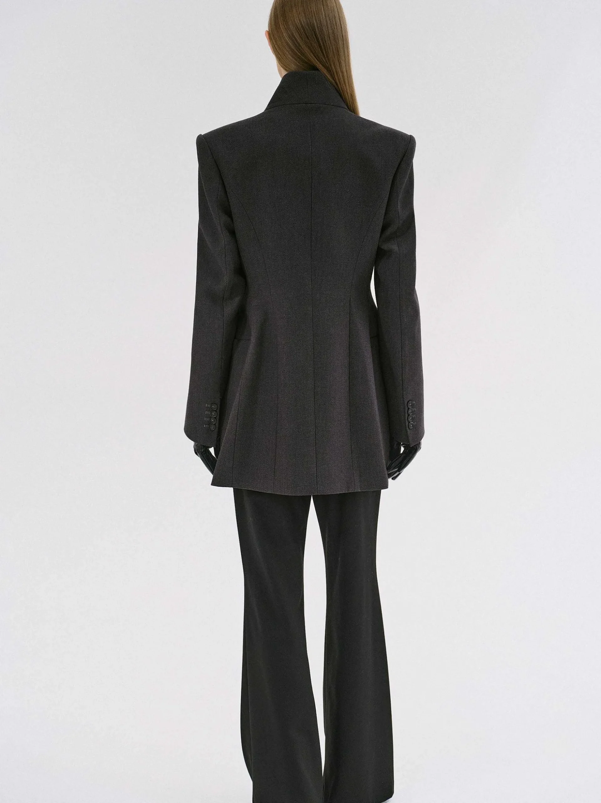 Women Source Unknown Clothing-Corrin Wrap Blazer, Charcoal