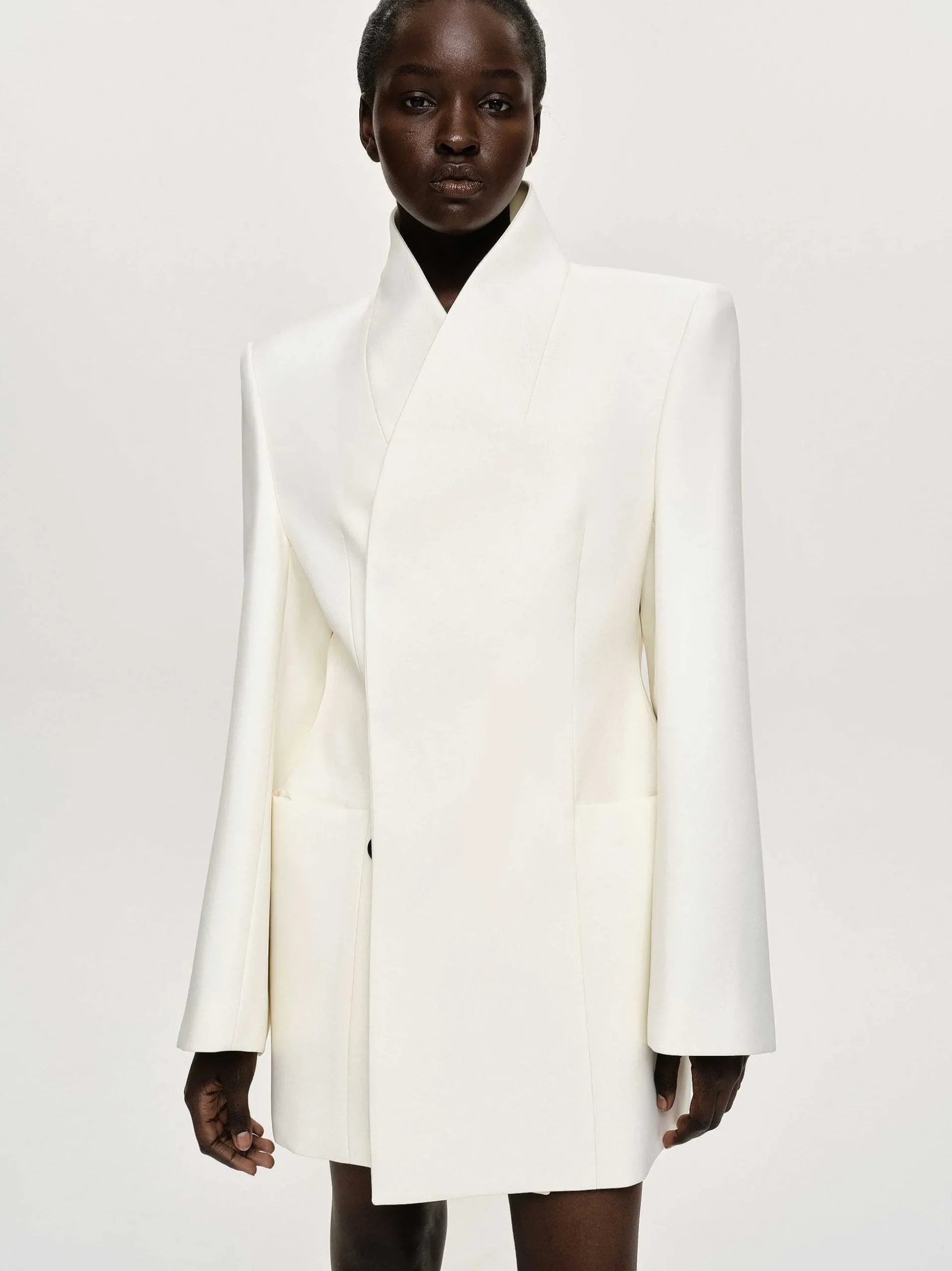 Women Source Unknown Clothing-Corrin Wrap Blazer, Cream