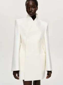 Women Source Unknown Clothing-Corrin Wrap Blazer, Cream
