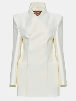 Women Source Unknown Clothing-Corrin Wrap Blazer, Cream