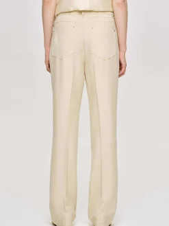 Women Source Unknown Bottoms-Creased Slim Trousers, Butter