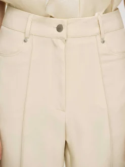 Women Source Unknown Bottoms-Creased Slim Trousers, Butter