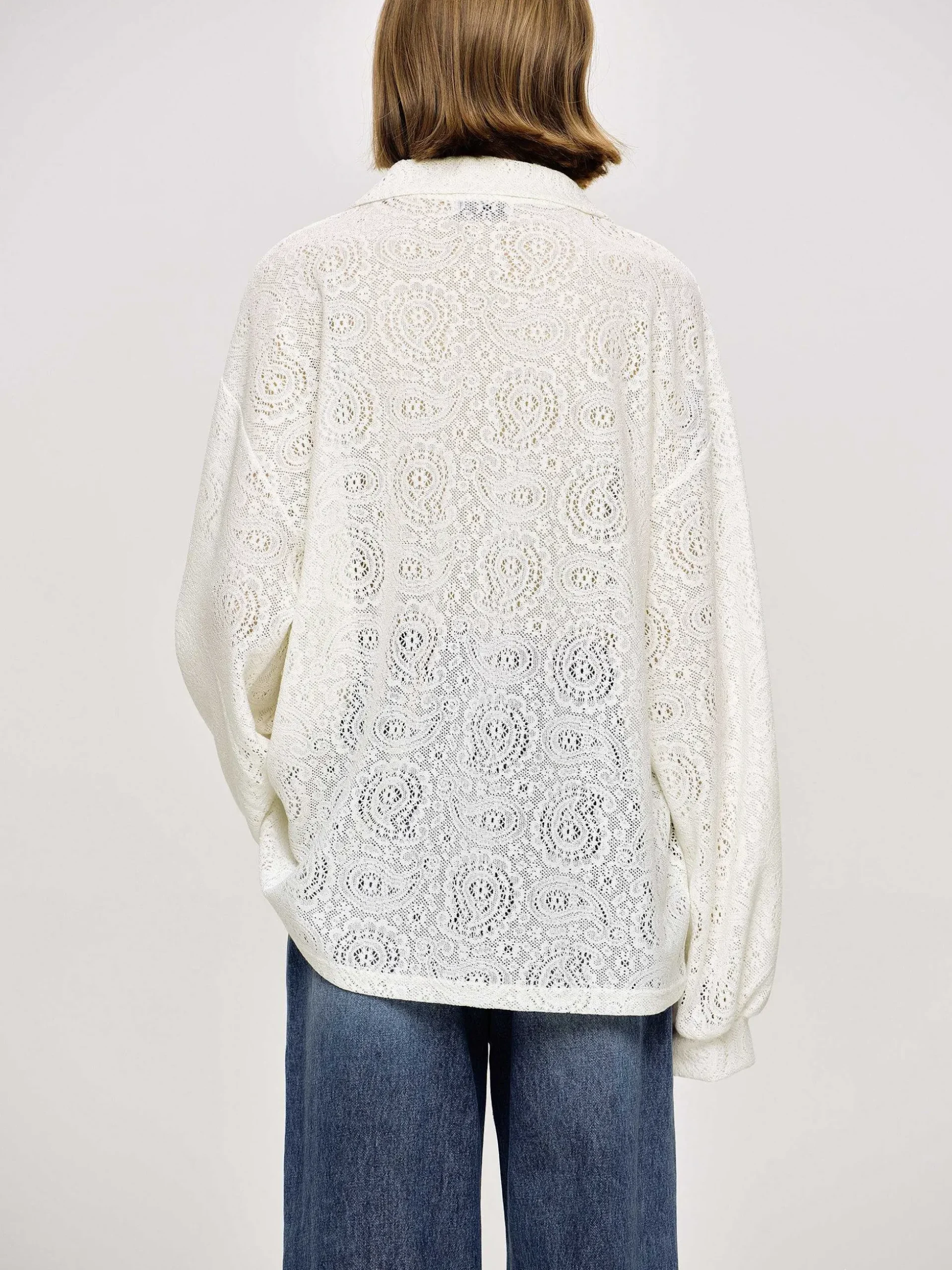 Women Source Unknown Accessories-Crochet Collar Top, Ivory