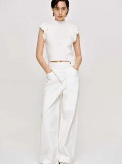 Women Source Unknown Denim-Crossover Jeans, White
