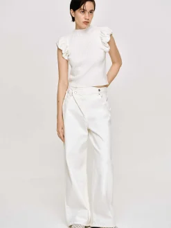 Women Source Unknown Denim-Crossover Jeans, White