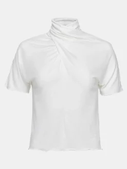 Women Source Unknown Tops-Daye Cross Neck T-Shirt, White