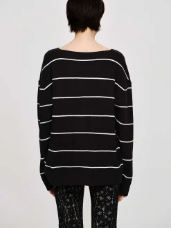 Women Source Unknown Clothing-Deep V-Neck Sweater, Black
