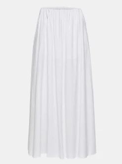 Women Source Unknown Clothing-Dhanila Floor-Length Linen Skirt, Optic White
