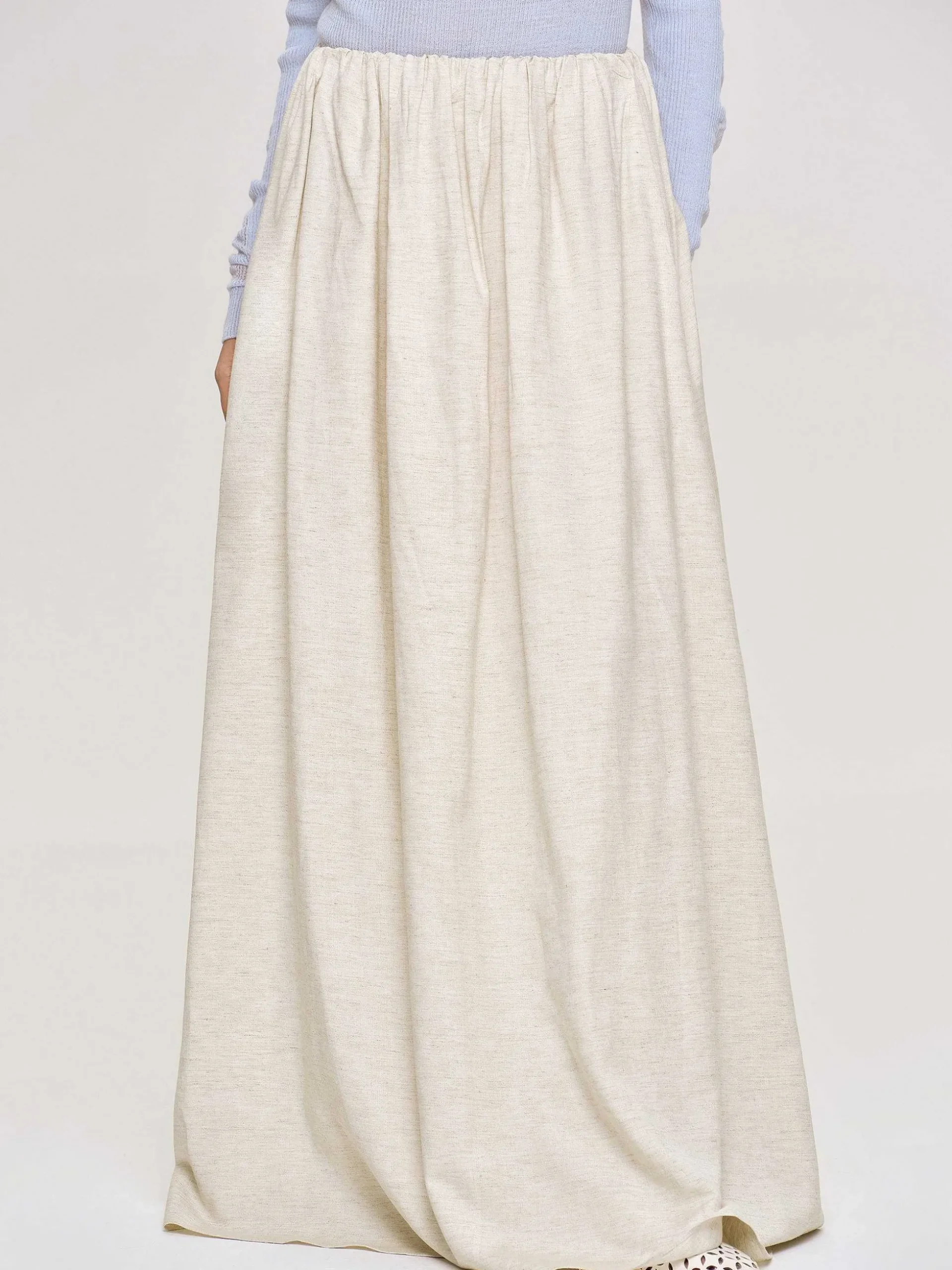 Women Source Unknown Bottoms-Dhanila Floor-Length Linen Skirt, Natural