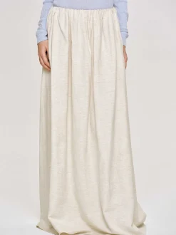 Women Source Unknown Bottoms-Dhanila Floor-Length Linen Skirt, Natural