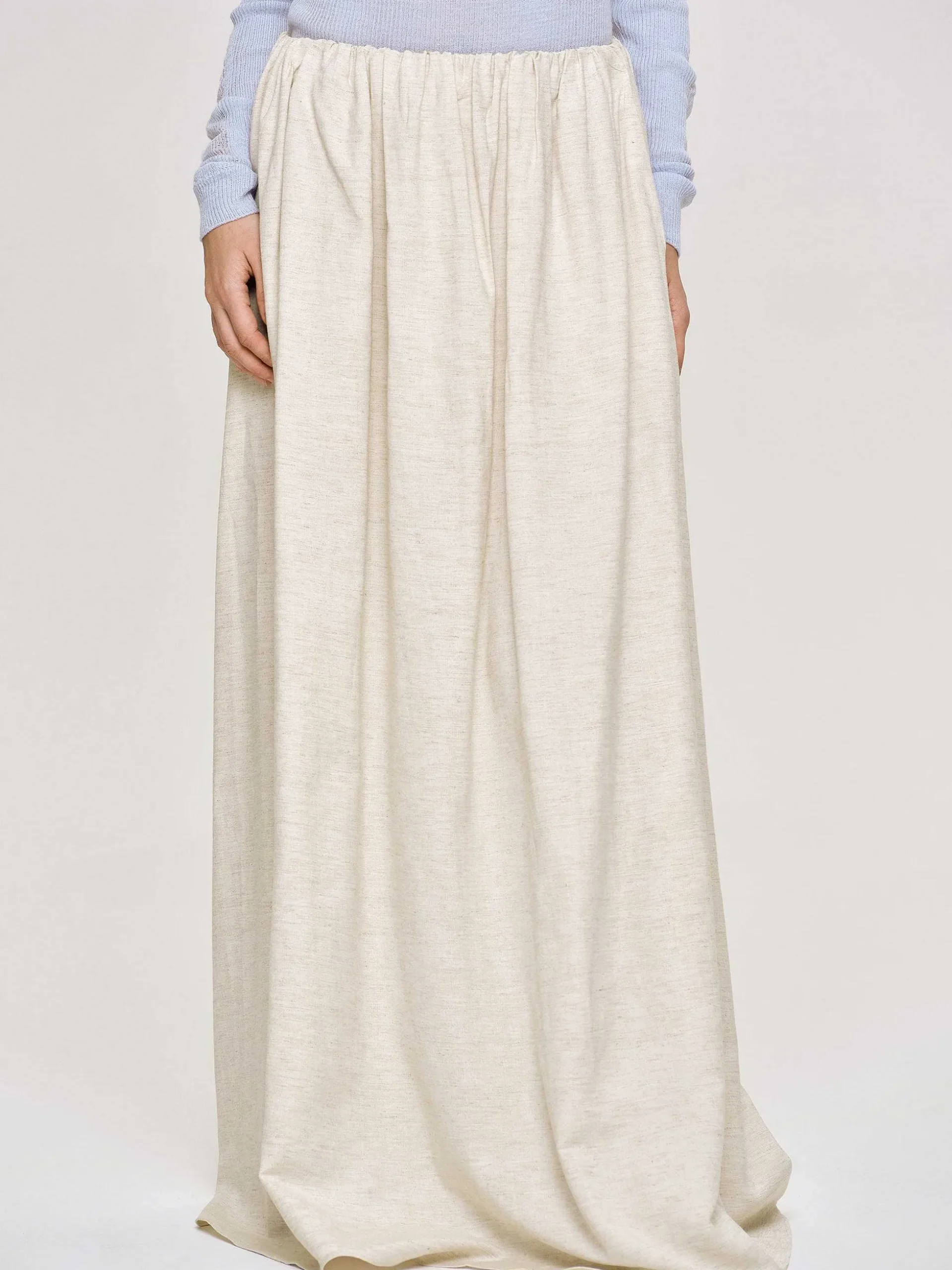 Women Source Unknown Bottoms-Dhanila Floor-Length Linen Skirt, Natural