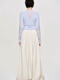 Women Source Unknown Clothing-Dhanila Floor-Length Linen Skirt, Natural