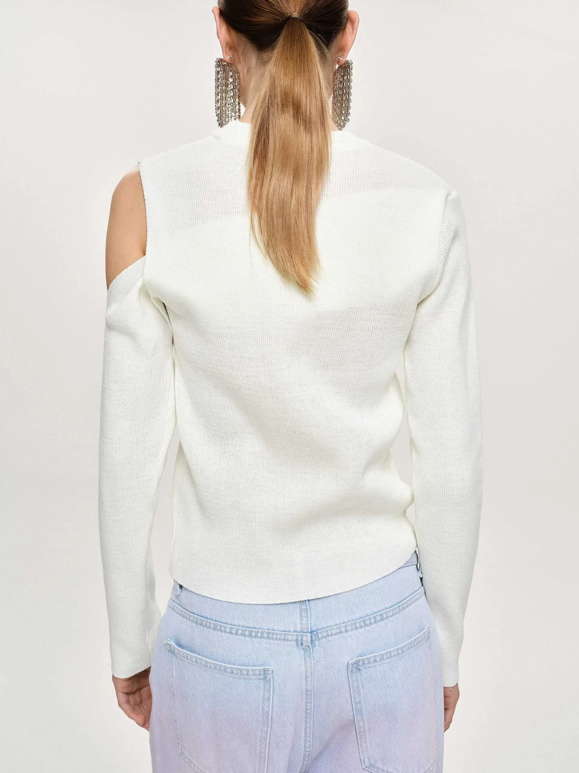 Women Source Unknown Knitwear-Draped Cut-Out Knit, White